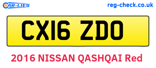 CX16ZDO are the vehicle registration plates.