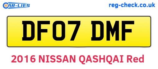 DF07DMF are the vehicle registration plates.