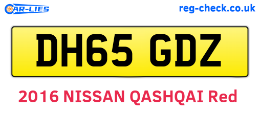 DH65GDZ are the vehicle registration plates.