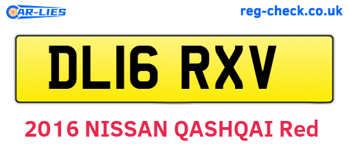 DL16RXV are the vehicle registration plates.