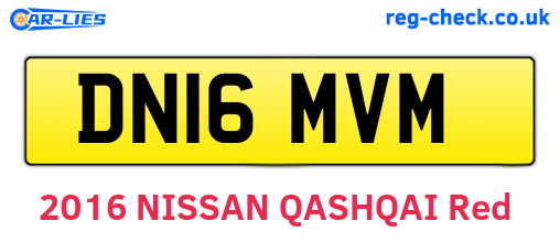 DN16MVM are the vehicle registration plates.