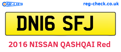 DN16SFJ are the vehicle registration plates.