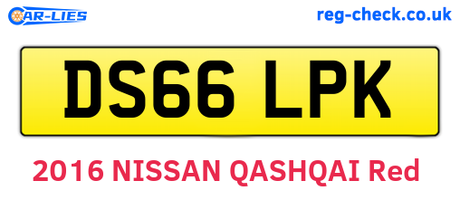 DS66LPK are the vehicle registration plates.