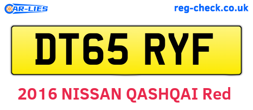 DT65RYF are the vehicle registration plates.
