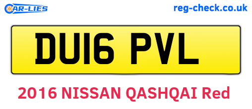 DU16PVL are the vehicle registration plates.