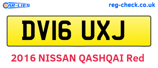DV16UXJ are the vehicle registration plates.