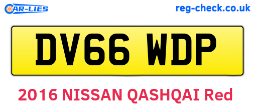 DV66WDP are the vehicle registration plates.