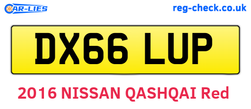 DX66LUP are the vehicle registration plates.