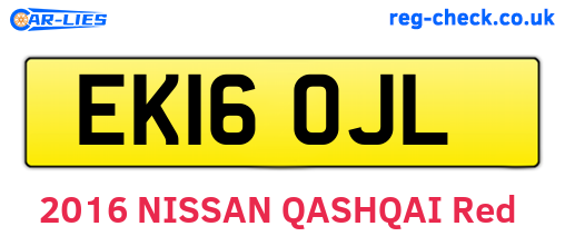 EK16OJL are the vehicle registration plates.