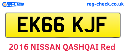 EK66KJF are the vehicle registration plates.