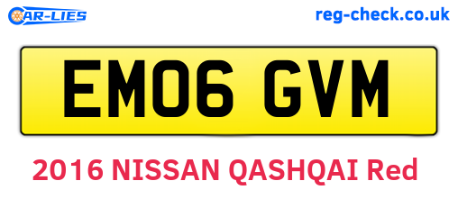 EM06GVM are the vehicle registration plates.