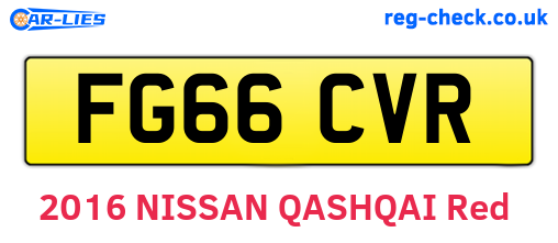 FG66CVR are the vehicle registration plates.