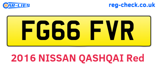 FG66FVR are the vehicle registration plates.