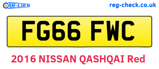 FG66FWC are the vehicle registration plates.