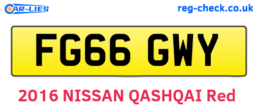 FG66GWY are the vehicle registration plates.