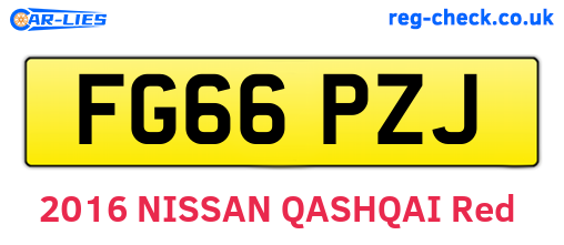 FG66PZJ are the vehicle registration plates.