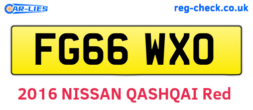 FG66WXO are the vehicle registration plates.