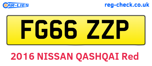 FG66ZZP are the vehicle registration plates.
