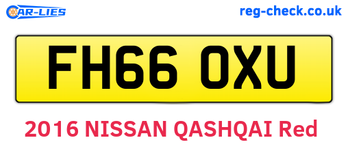 FH66OXU are the vehicle registration plates.