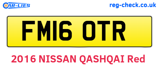 FM16OTR are the vehicle registration plates.