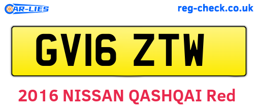GV16ZTW are the vehicle registration plates.