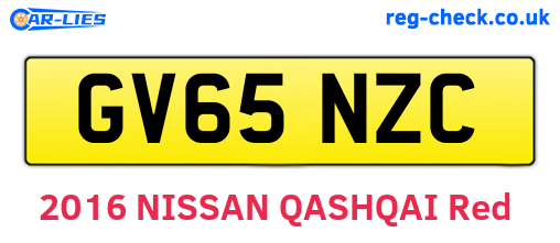 GV65NZC are the vehicle registration plates.