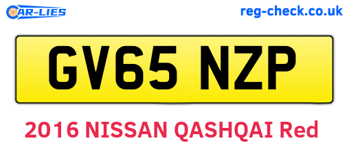 GV65NZP are the vehicle registration plates.