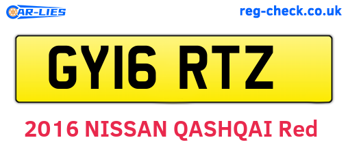 GY16RTZ are the vehicle registration plates.