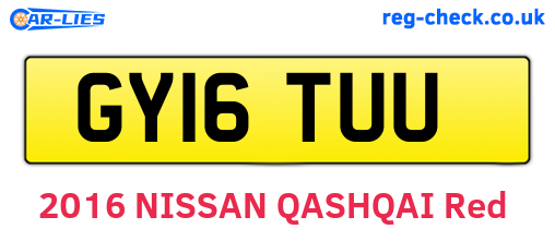 GY16TUU are the vehicle registration plates.