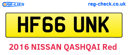 HF66UNK are the vehicle registration plates.