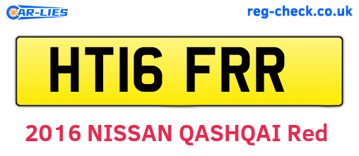 HT16FRR are the vehicle registration plates.