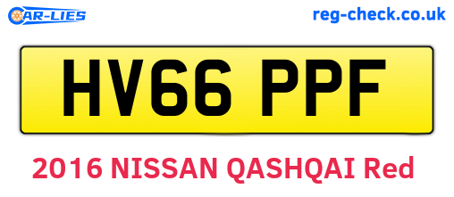 HV66PPF are the vehicle registration plates.