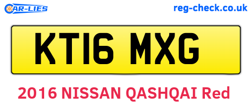 KT16MXG are the vehicle registration plates.