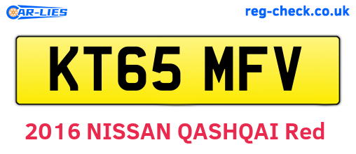 KT65MFV are the vehicle registration plates.