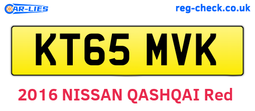KT65MVK are the vehicle registration plates.