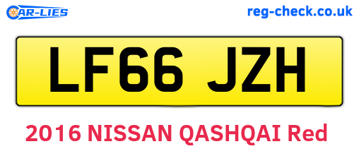 LF66JZH are the vehicle registration plates.