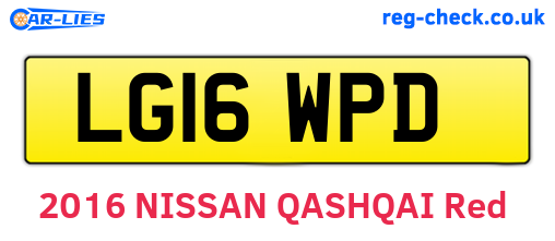 LG16WPD are the vehicle registration plates.