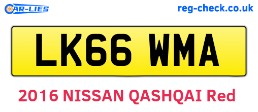 LK66WMA are the vehicle registration plates.