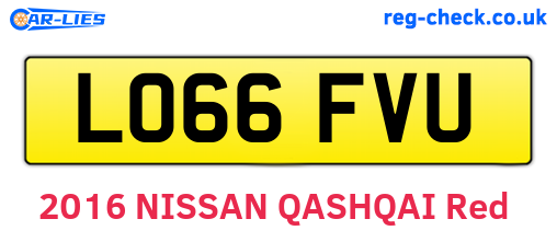LO66FVU are the vehicle registration plates.