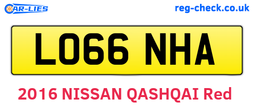 LO66NHA are the vehicle registration plates.