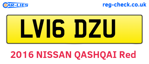 LV16DZU are the vehicle registration plates.