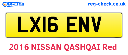 LX16ENV are the vehicle registration plates.