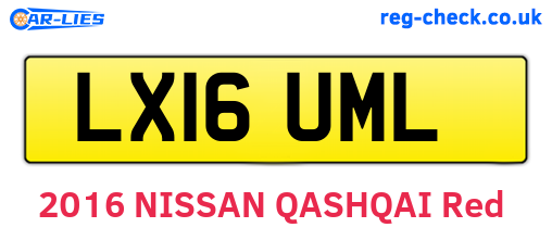 LX16UML are the vehicle registration plates.
