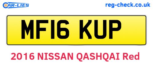 MF16KUP are the vehicle registration plates.
