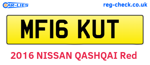 MF16KUT are the vehicle registration plates.