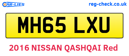 MH65LXU are the vehicle registration plates.