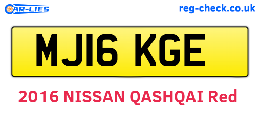 MJ16KGE are the vehicle registration plates.