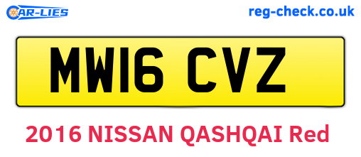 MW16CVZ are the vehicle registration plates.