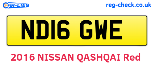ND16GWE are the vehicle registration plates.