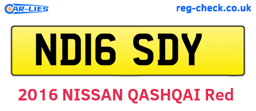 ND16SDY are the vehicle registration plates.